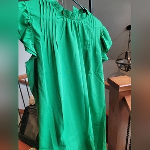 Pleated ruffle sleeve dress